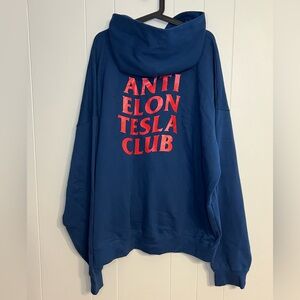 Anti Elon Tesla Club hoodie size XXL